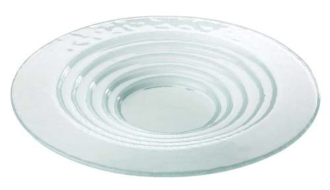 Coupe à buffet en verre, satiné, D46cm, H5.5cm