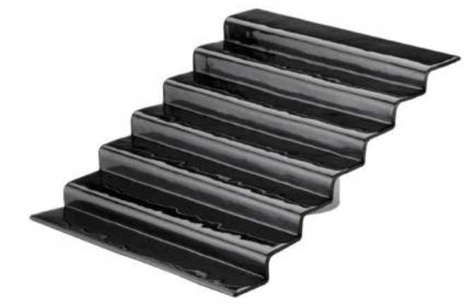 Escalier en verre, noir, 55x42cm