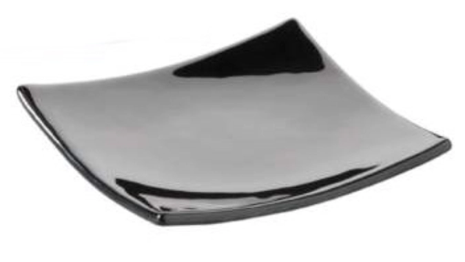 Set de 12 assiettes miniatures en verre plates, noires, 10x1