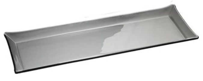 Plateau en verre, gris noir, 62x21x3.5cm