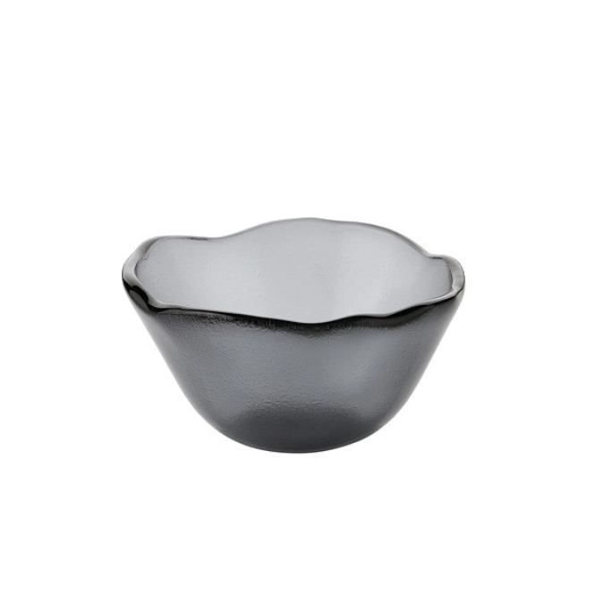 Set de 2 coupes en verre, gris noir, D13cm, H6.5cm, 0.3L