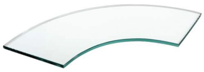 Lot de 2 KURVE 90° plateau de buffet en verre, verre, transp