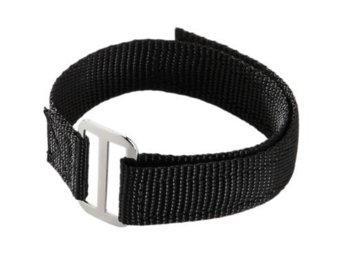 Sangle velcro a. anneau, noir, 43x2.5cm