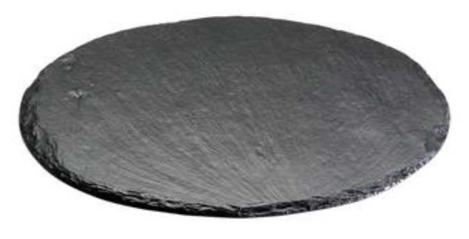 Plateau de buffet a. pieds en caoutchouc, ardoise, D60cm