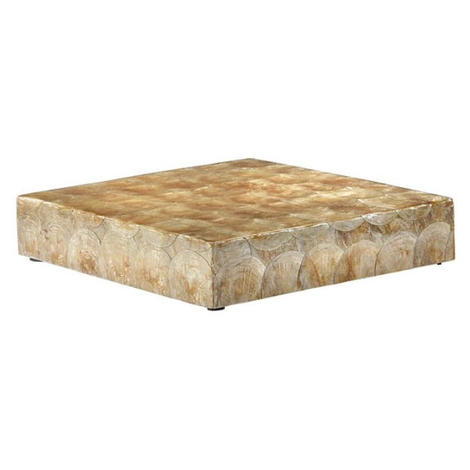 LUXOR Buffetdisplay, Resin, Muschelimitat, goldf., 38x38x8cm