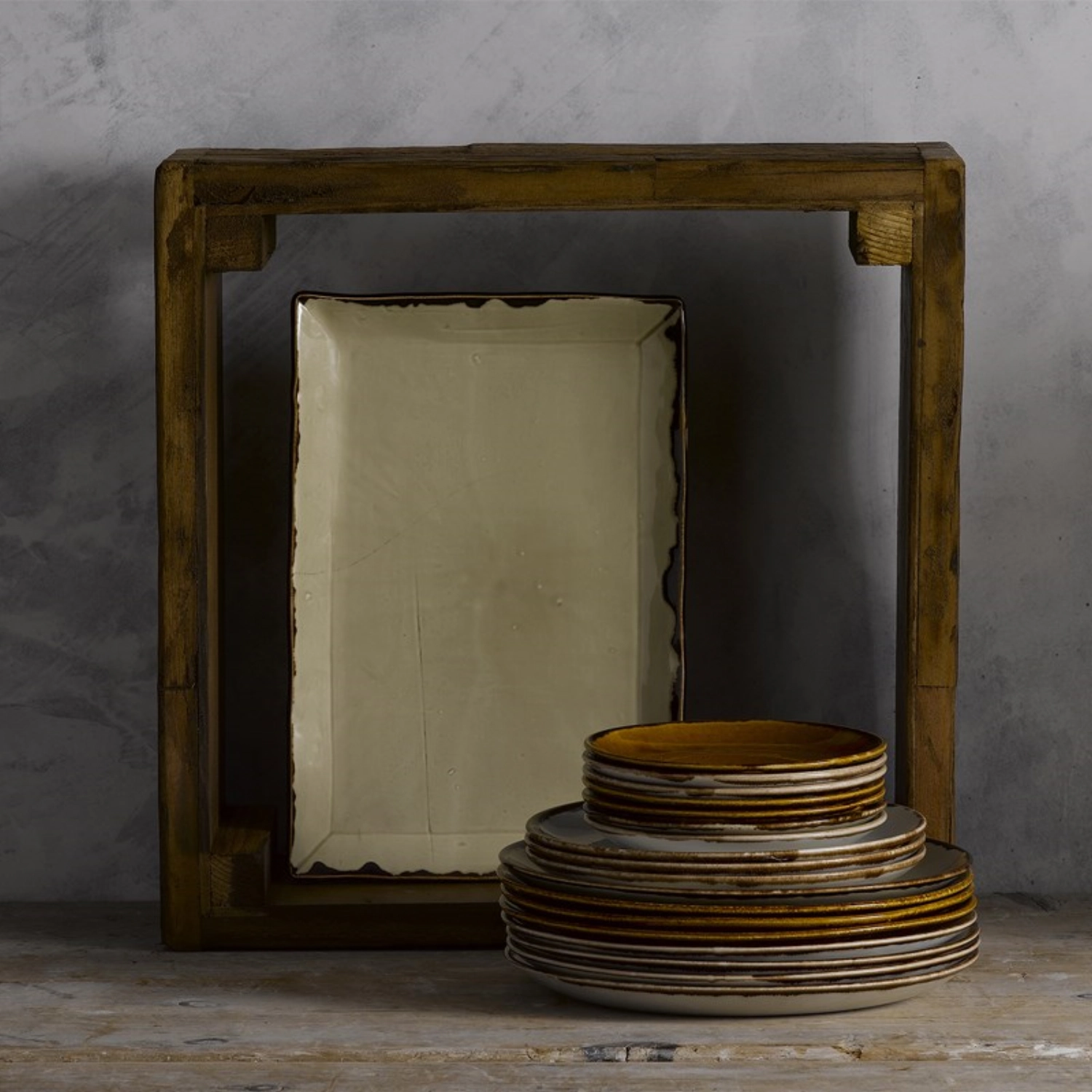 Harvest Linen Walled Teller