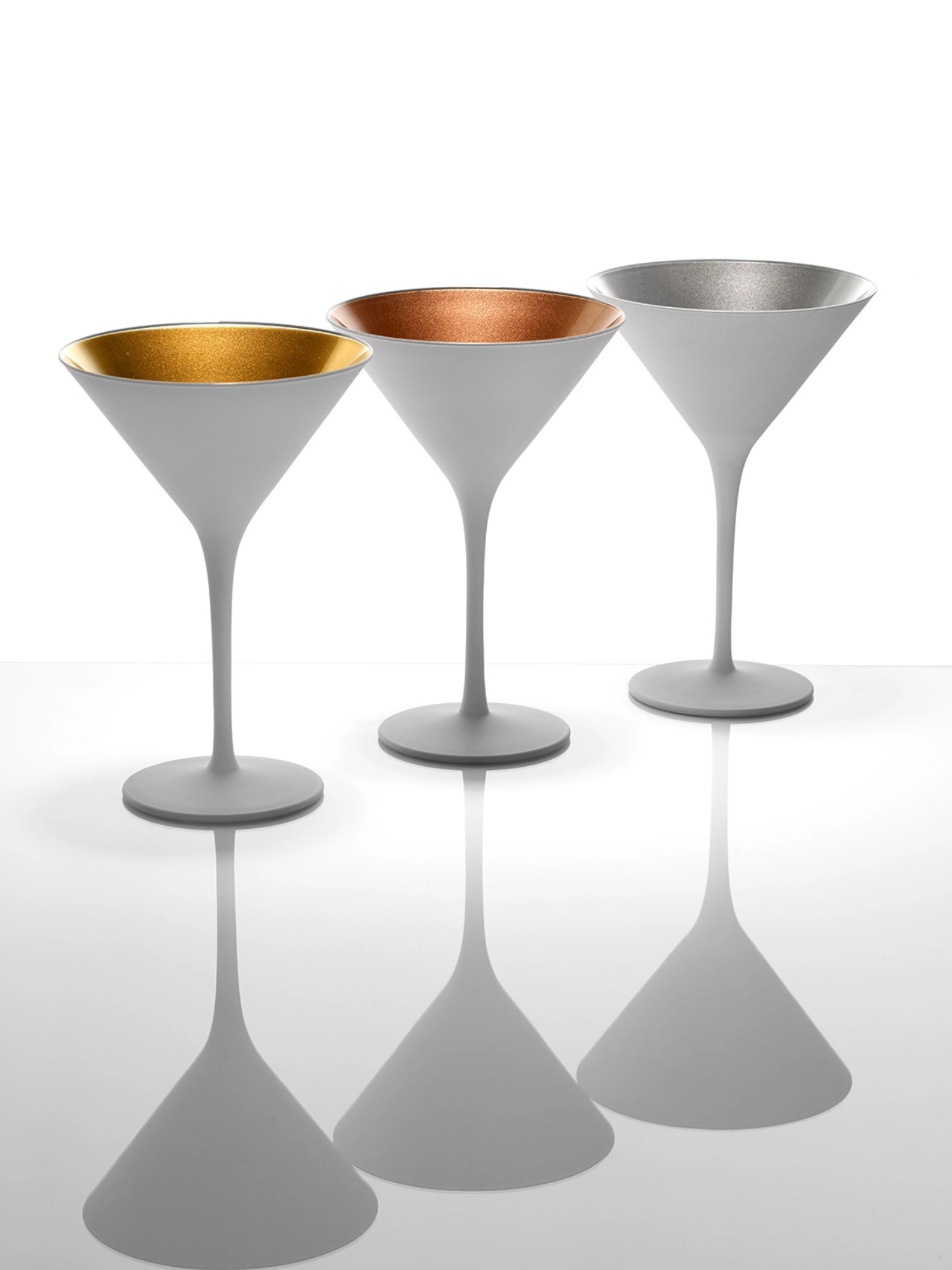 Set de 6 coupes à cocktail elements 240ml blanc/or