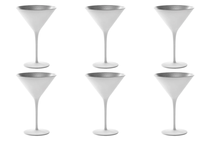 Set de 6 coupes à cocktail elements 240ml blanc/argenté