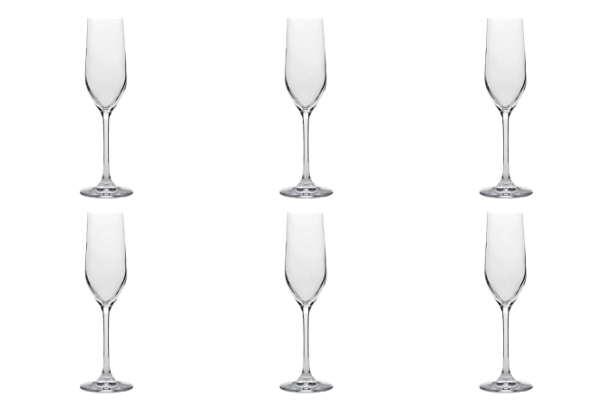 Set de 6 coupes à champagne grand cuvée, 185ml, h : 219mm