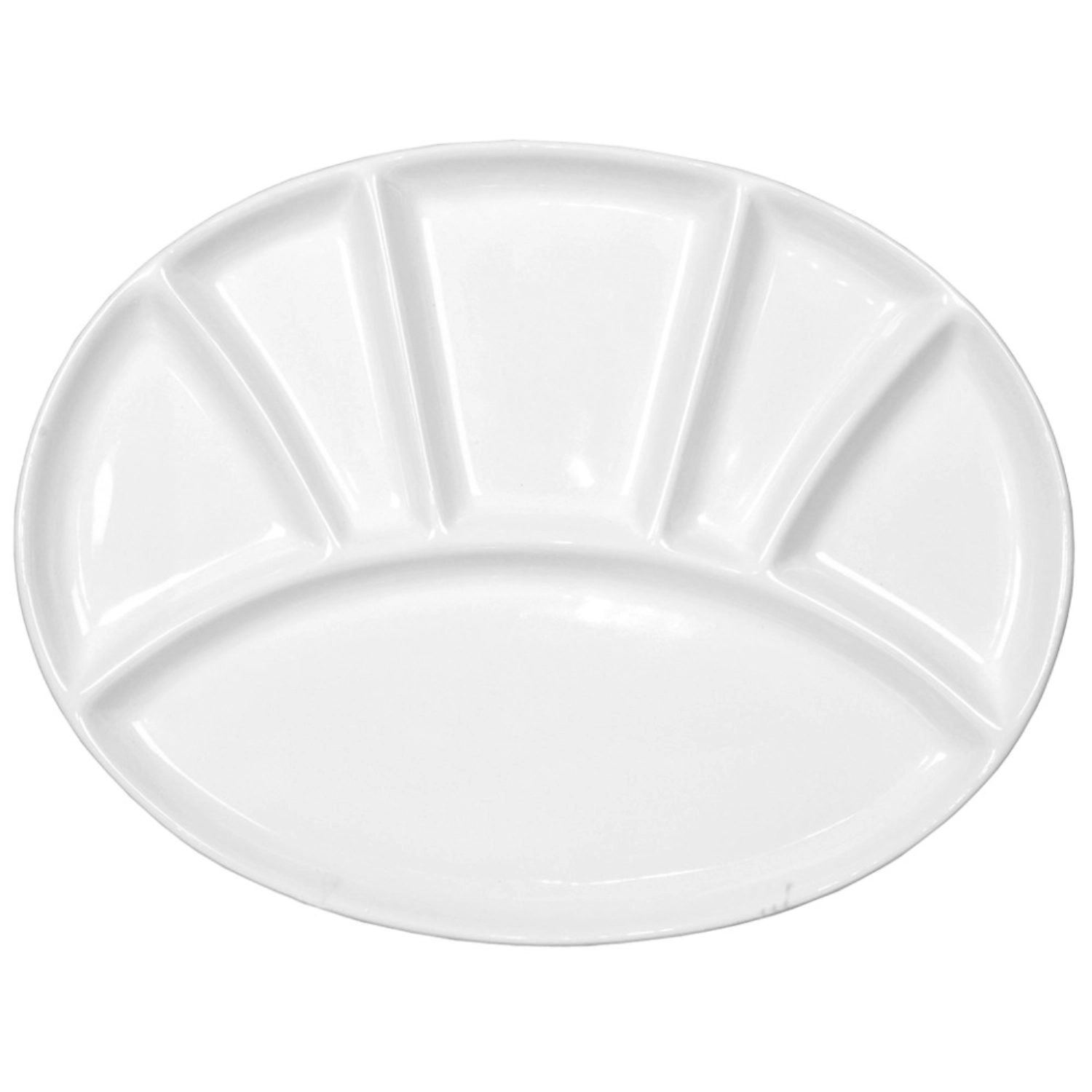 Assiette à fondue pour légumes et viande 30x22x2.5cm, ovale,