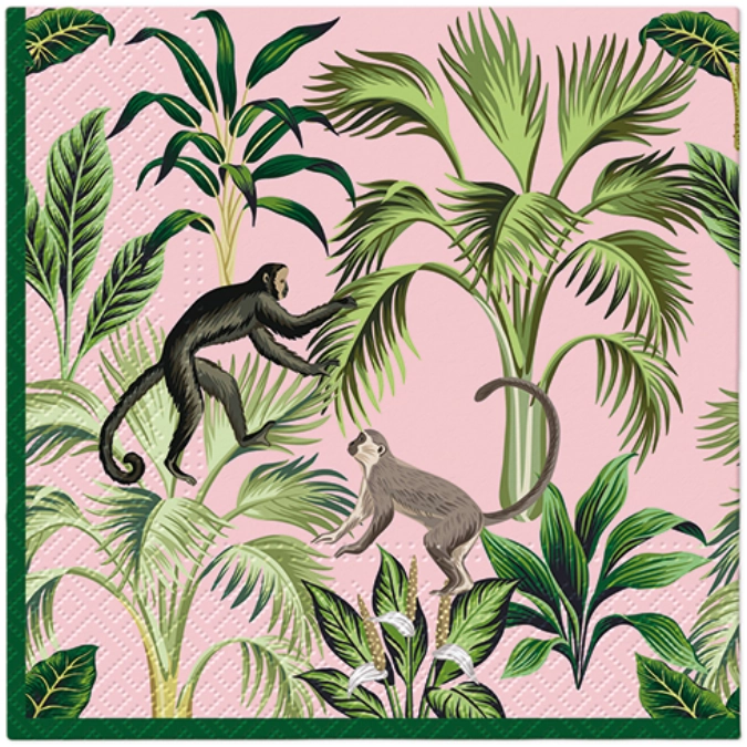 Servietten Lunch 20x Monkey Fun, 33x33cm