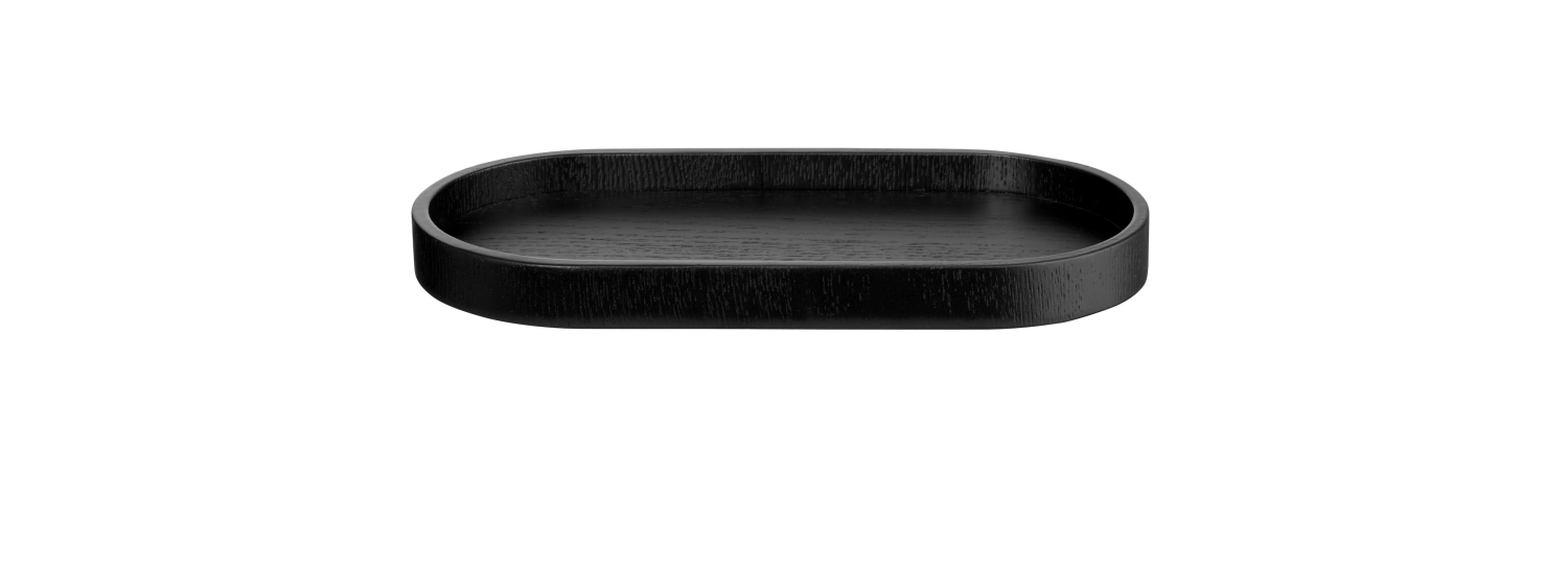 Wood Holztablett oval, schwarz