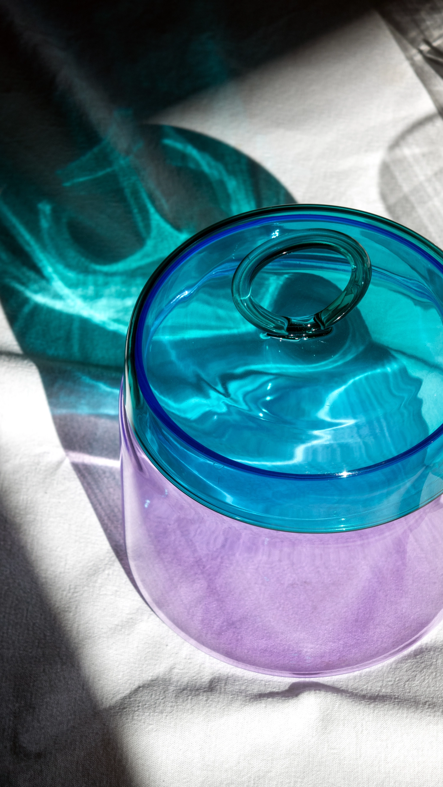 Vorratsglas aus Borosilikatglas, 1.9l, pink - grün