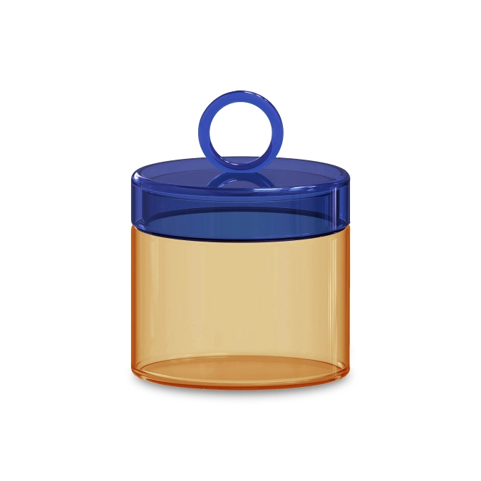 Vorratsglas aus Borosilikatglas, 0.5l, orange - blau