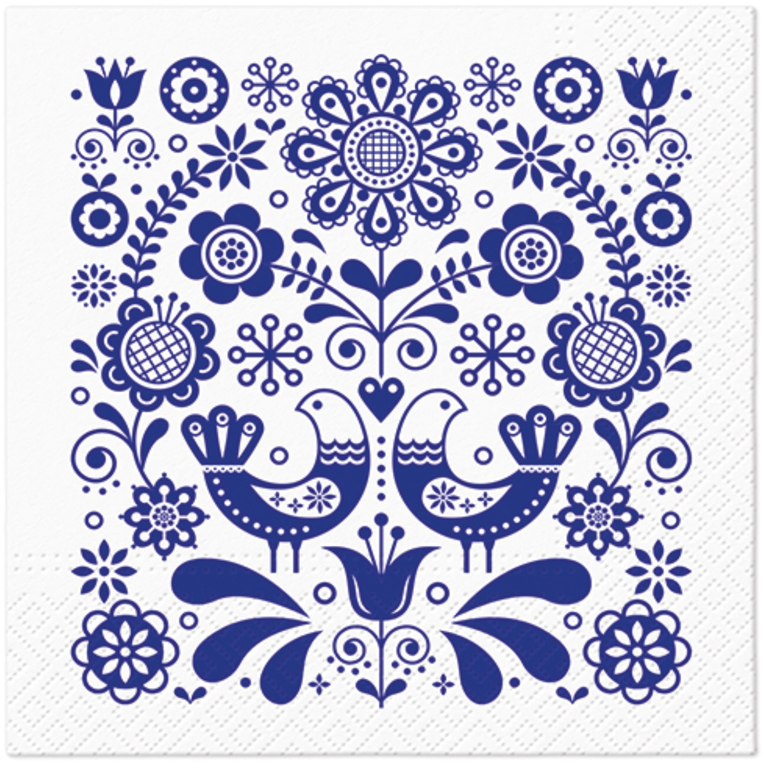 Serviettes de table Lunch 20x Folk Stamp, 33x33cm