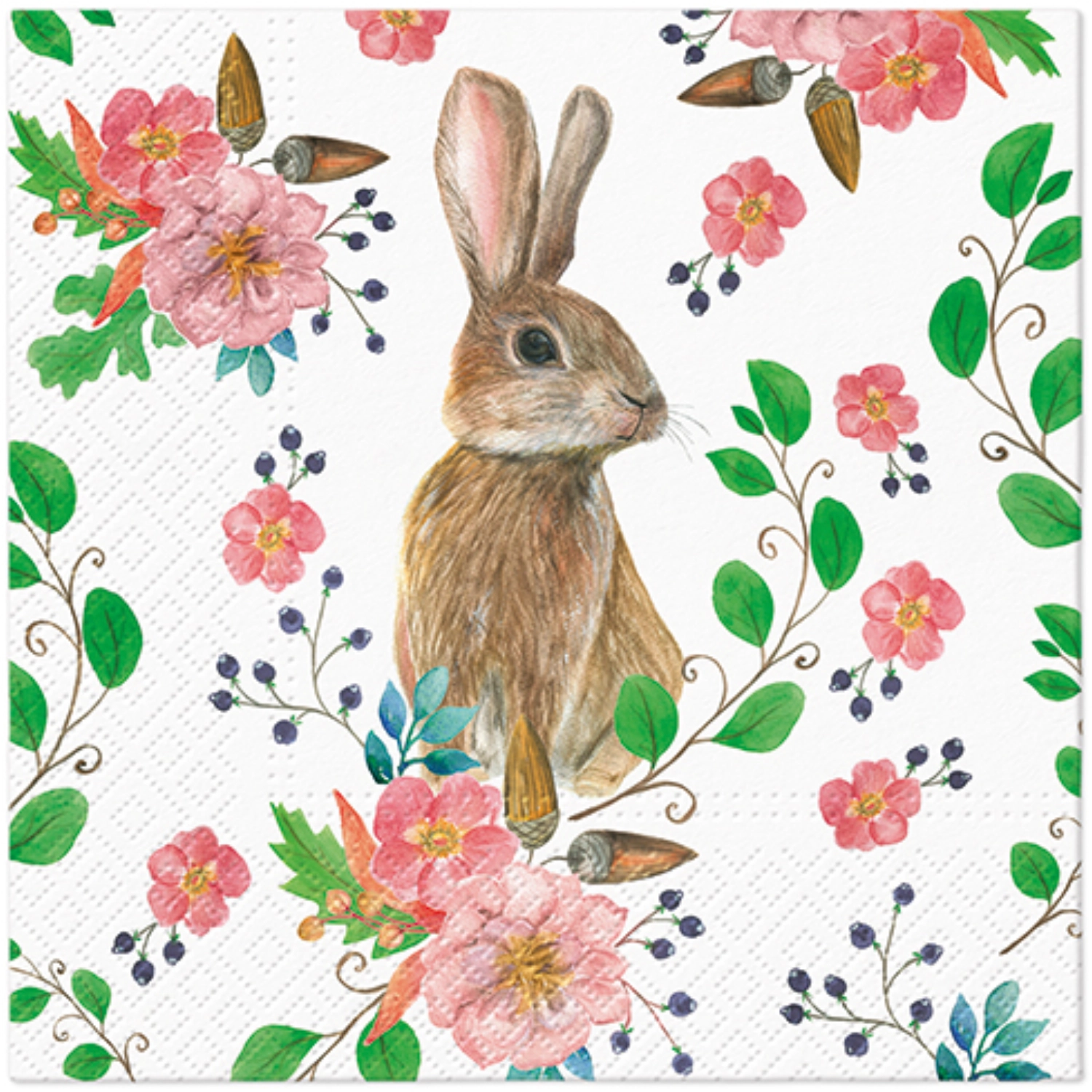 Servietten Lunch 20x Rabbit Berries, 33x33cm