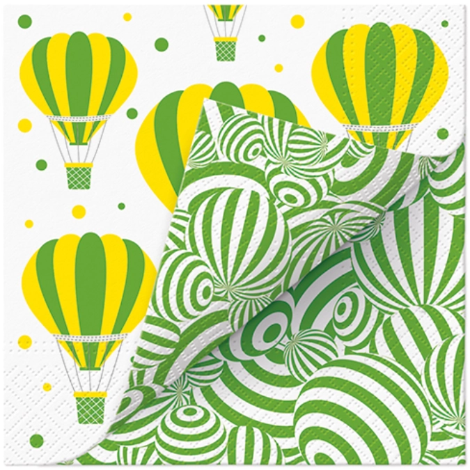 Servietten Lunch 20x double design Striped balloons, 33x33cm