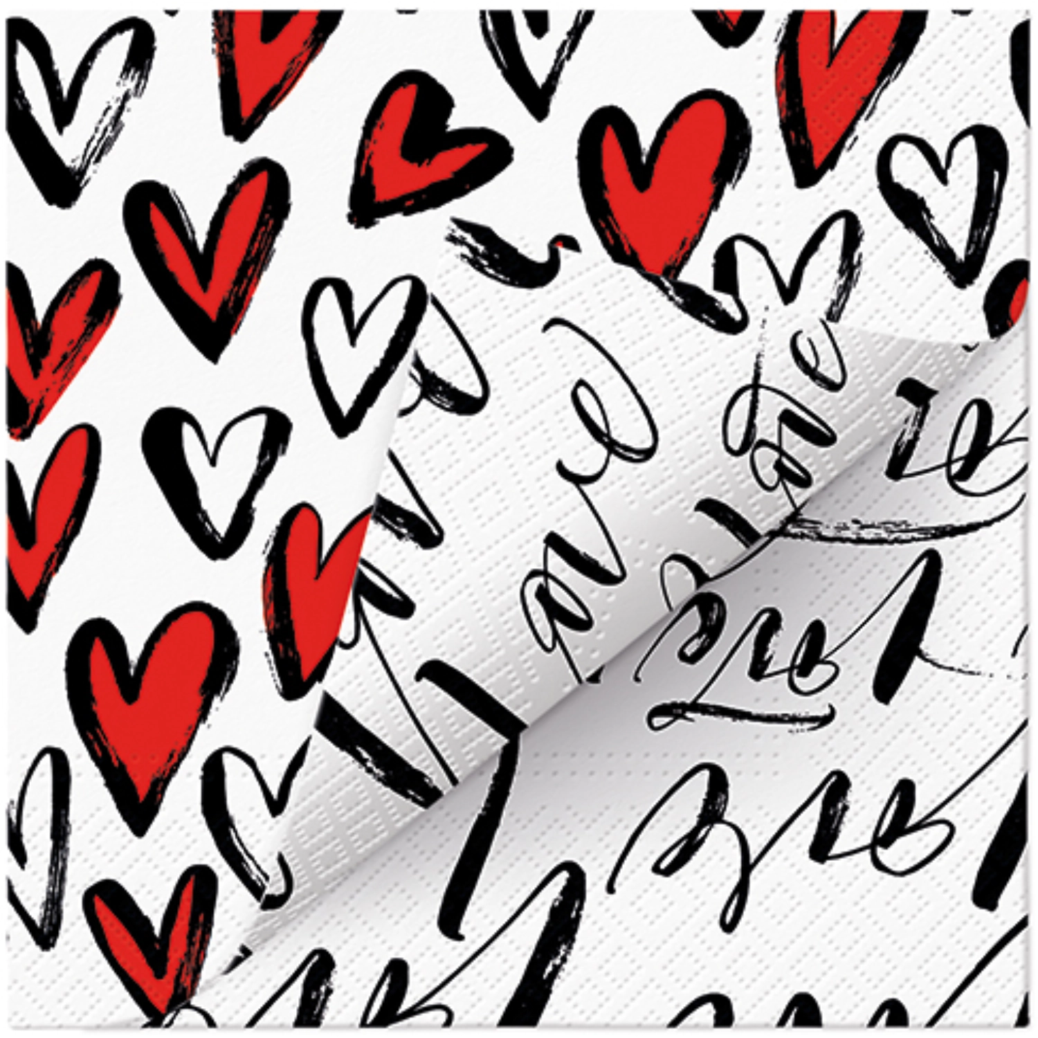 Serviettes Lunch 20x double design Fall in Love, 33x33cm