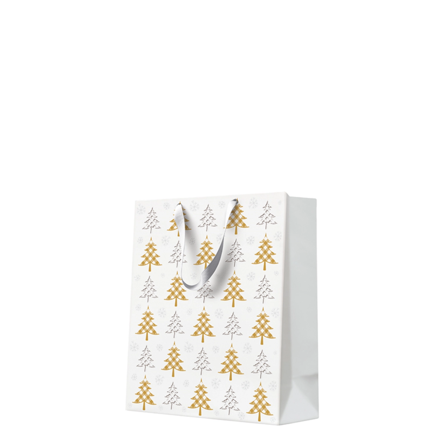 Geschenktüte Medium Premium, Christmas tree gold - silver
