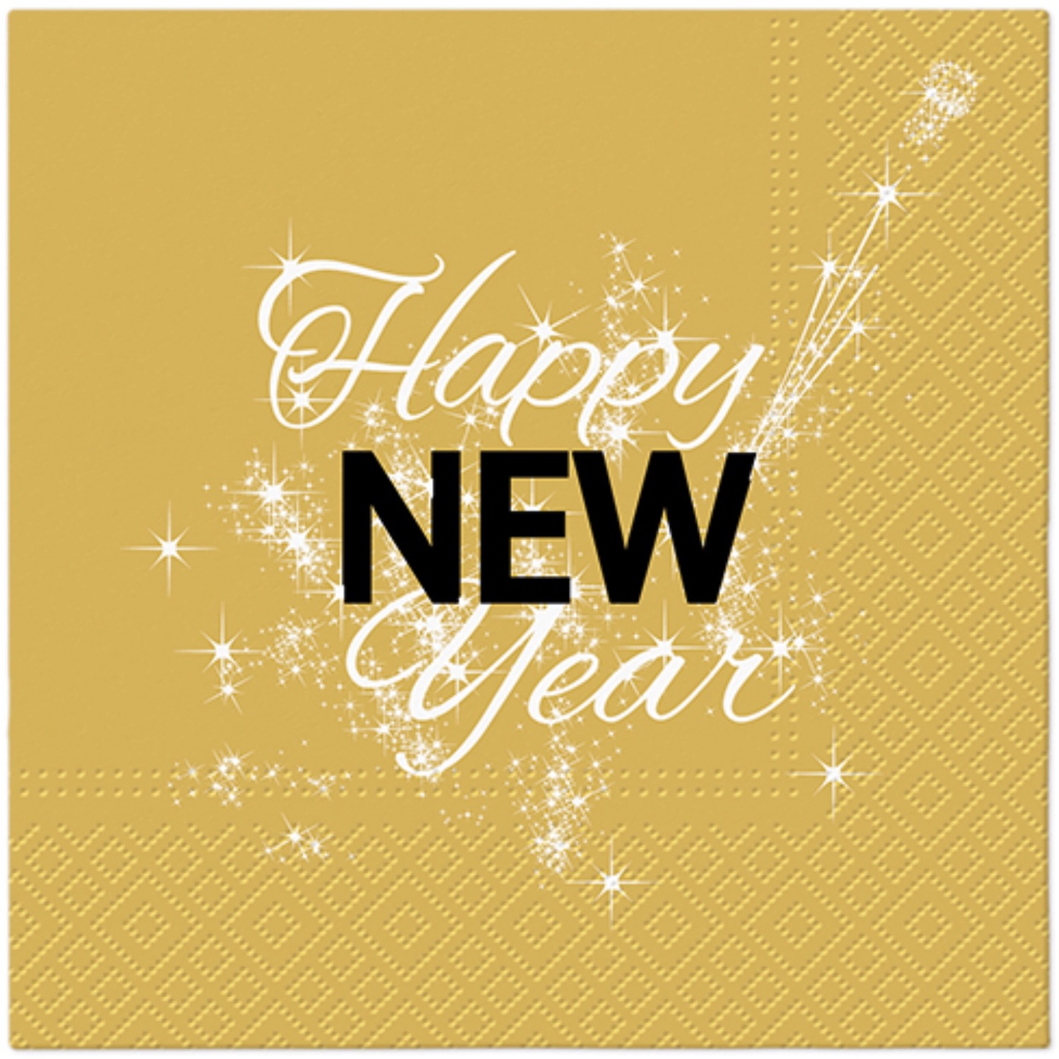 Servietten Lunch 20x English New Year gold, 33x33cm