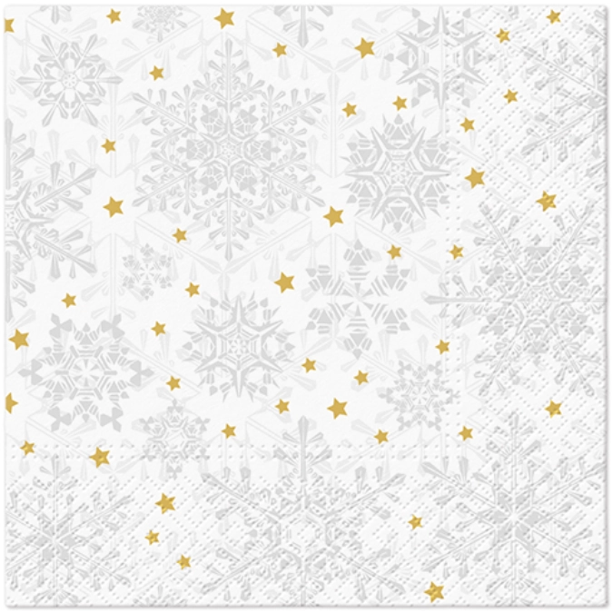 Servietten Lunch 20x Glowing Stars silver, 33x33cm