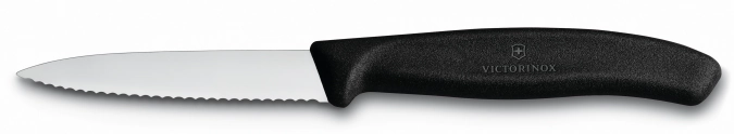 Swiss Classic, couteau à légumes, lame dentelée, noir