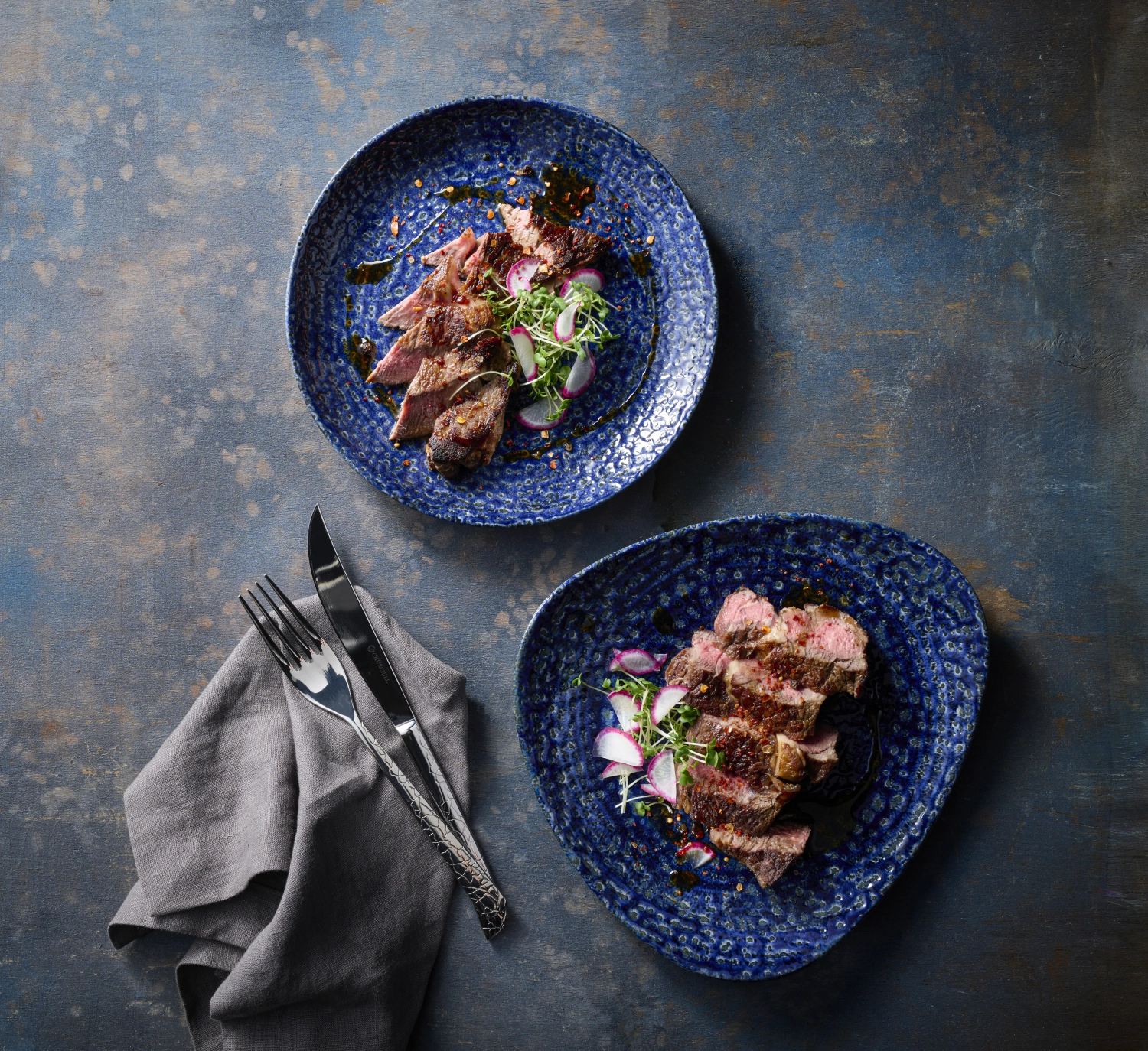 S.P. Homespun Chroma Twilight Triangle Assiette plate