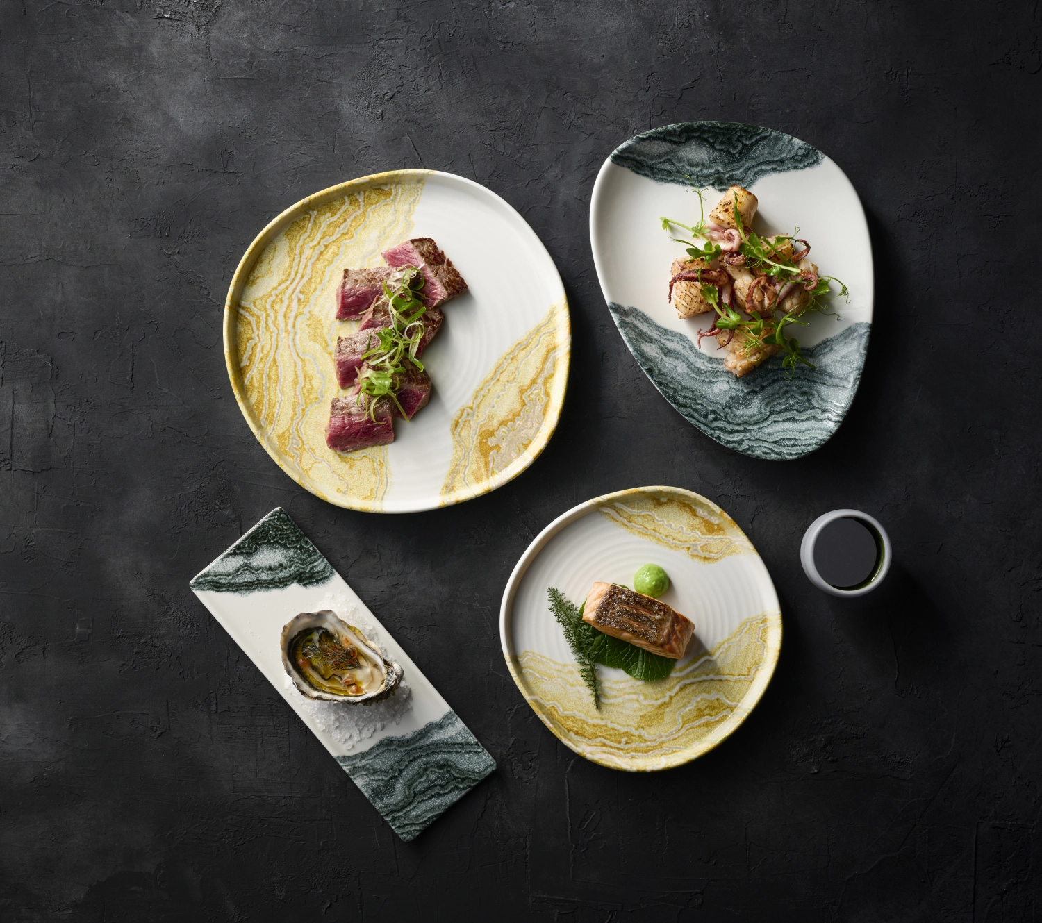 Tide Black Assiette rectangulaire