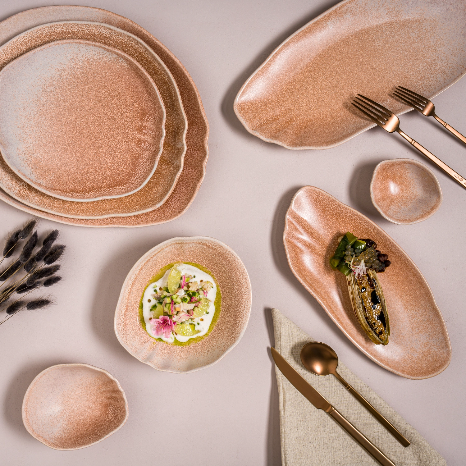 Tone Blush Assiette ovale L36cm