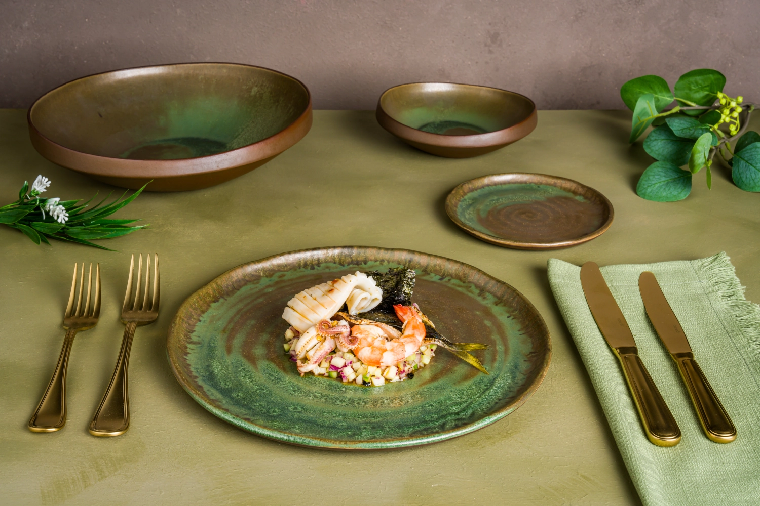 Assiette Lagoon Olive plate D26cm