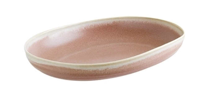 Assiette Pott rose ovale L31cm