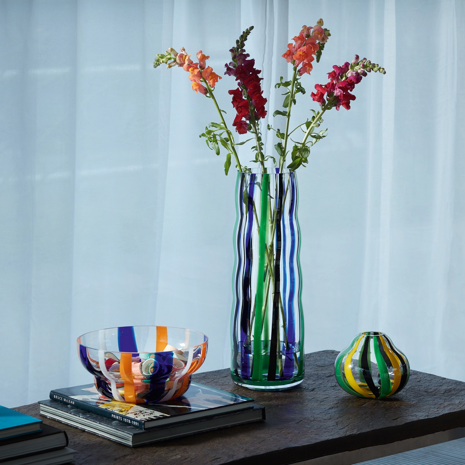 Folk bol D15cm vert, orange, blanc