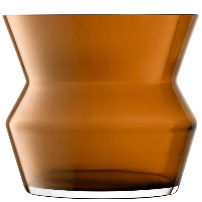 Sculpt vase/lanterne H23cm cognac