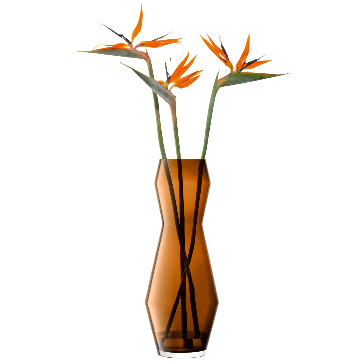 Sculpt vase H65cm cognac