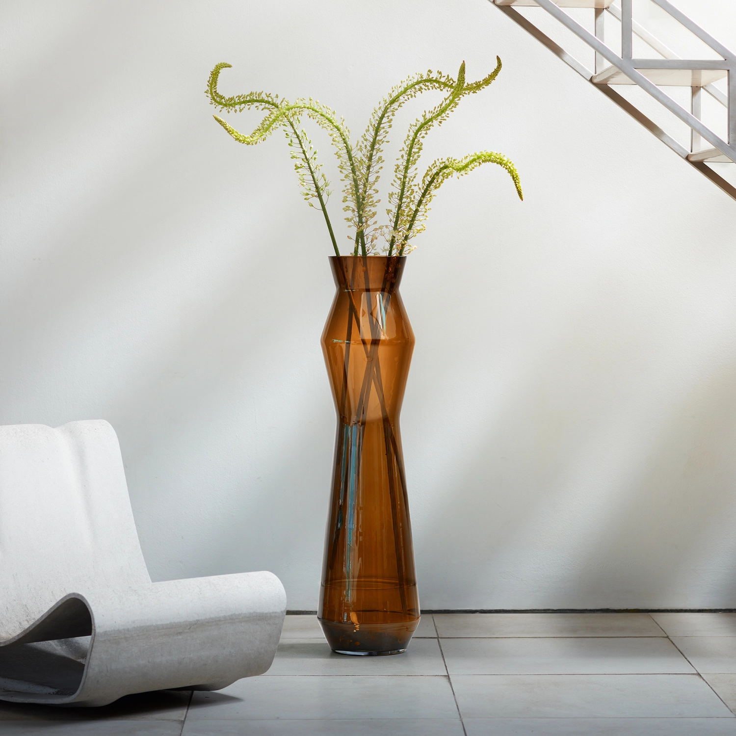 Sculpt vase H100cm cognac