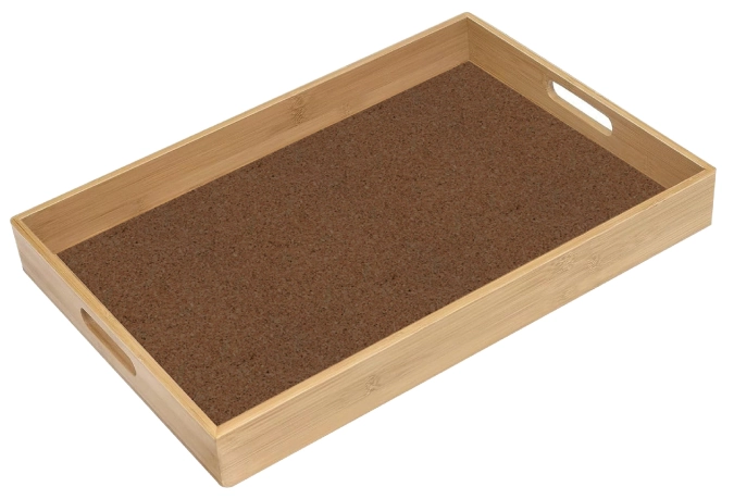 Serviertablett Bambus mit Korkeinlage
