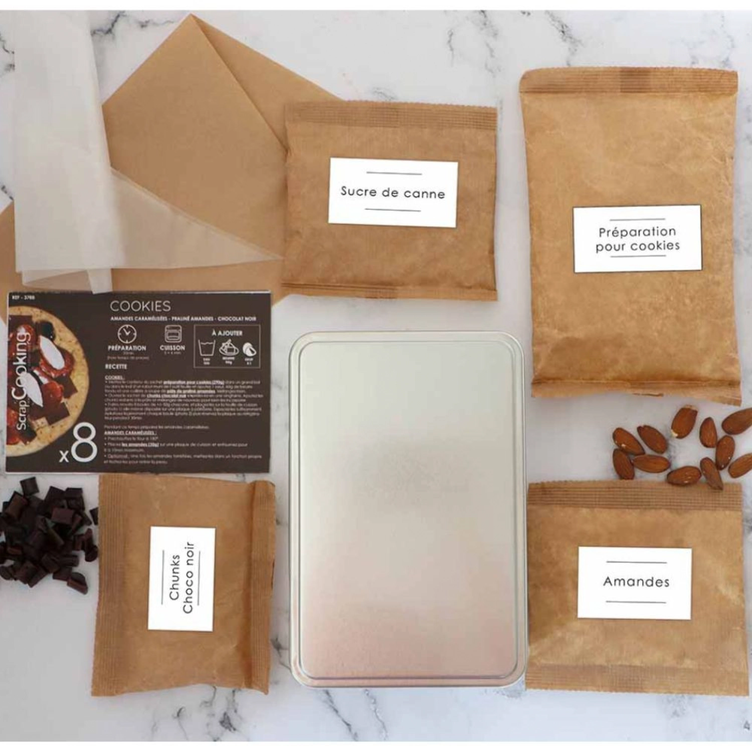 Mix Pâtisserie cookies chocolat noir pâte pralinée amandes