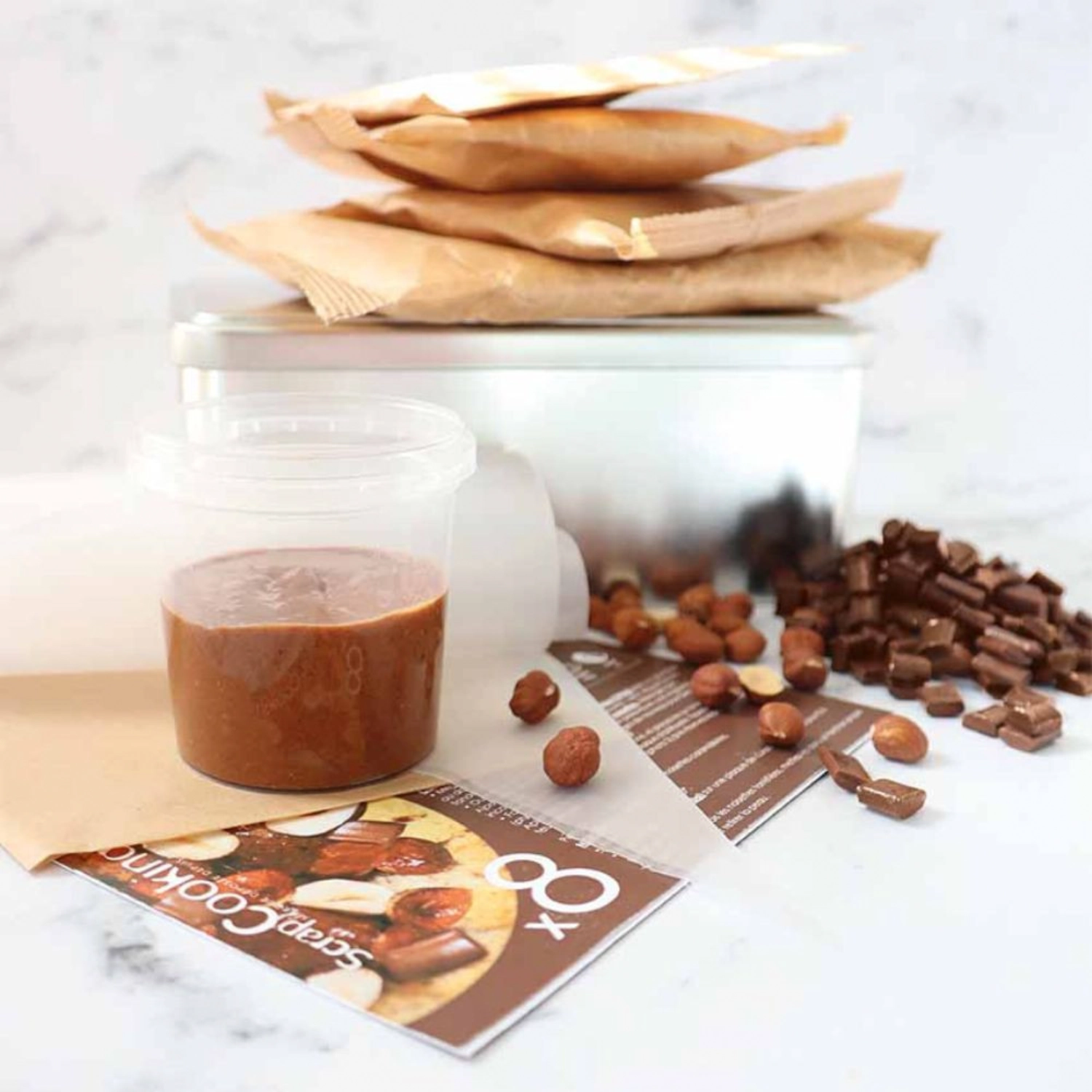 Backmischung Cookies Milchschokolade Haselnuss Praline Paste