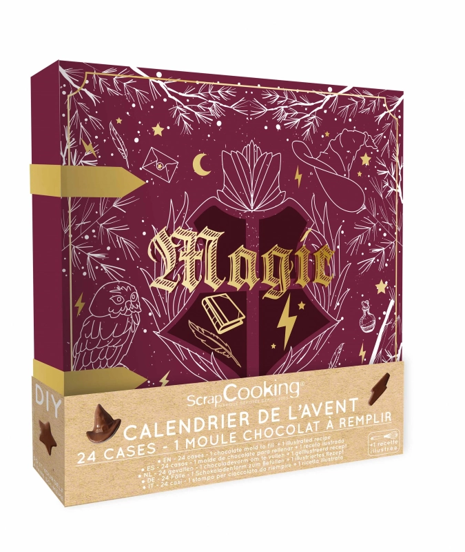 Calendrier de l'avent avec moules à chocolat magicien