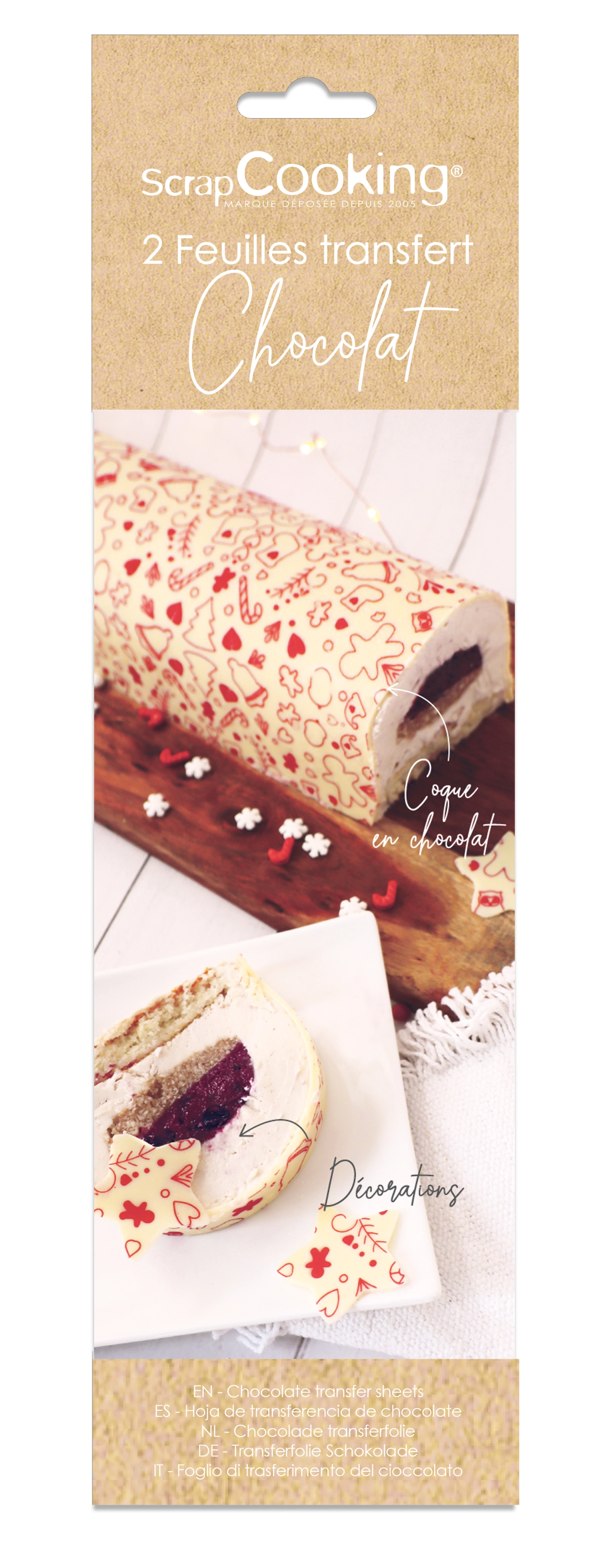 Set de 2 feuilles de transfert motifs de noël