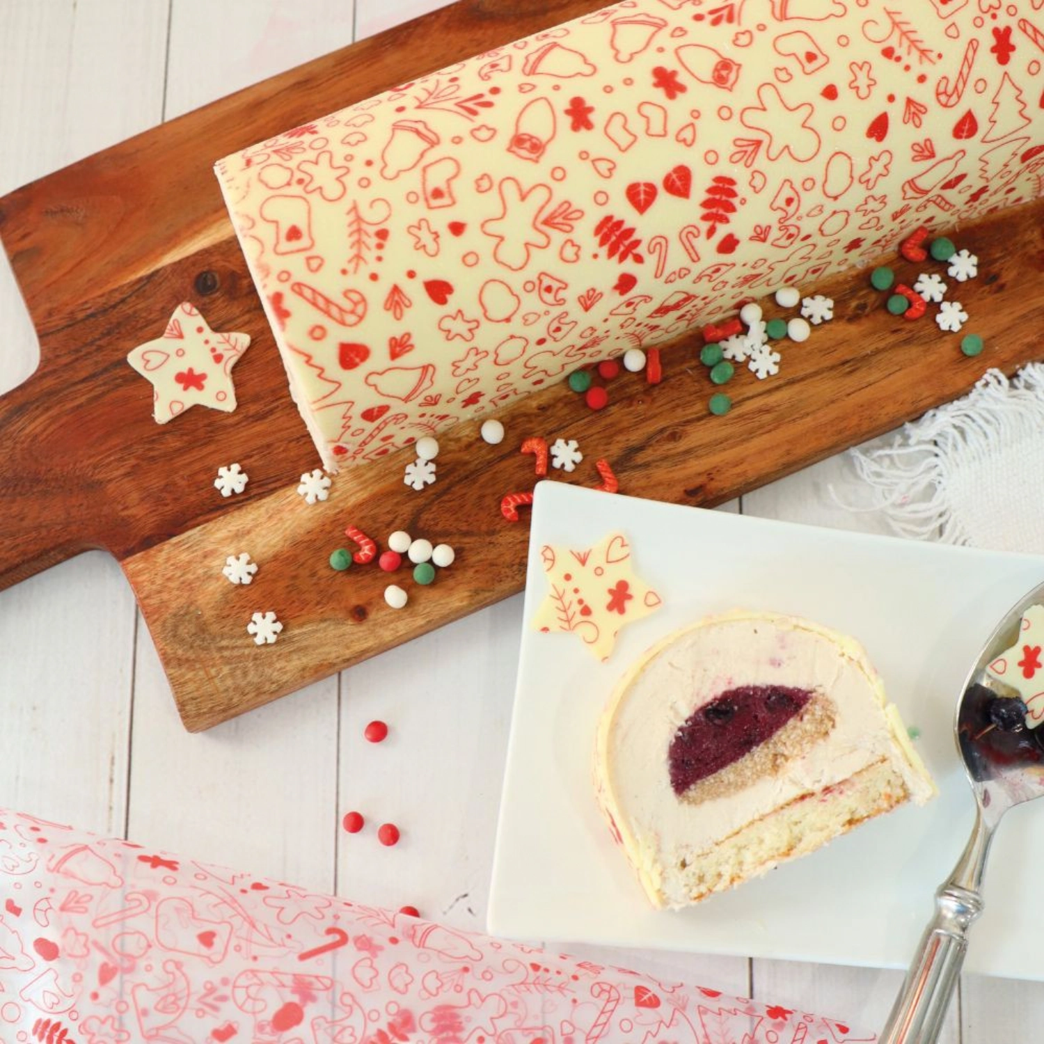 Set de 2 feuilles de transfert motifs de noël