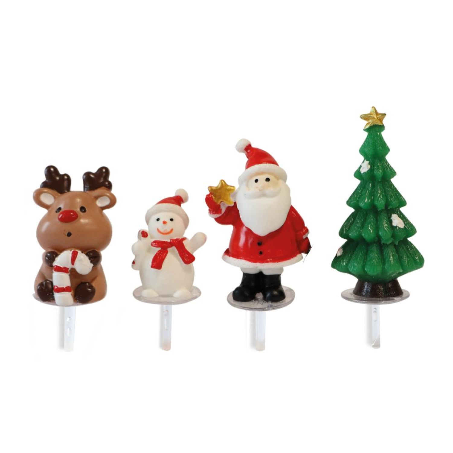 Set de 4 décors de gâteaux noël personnages