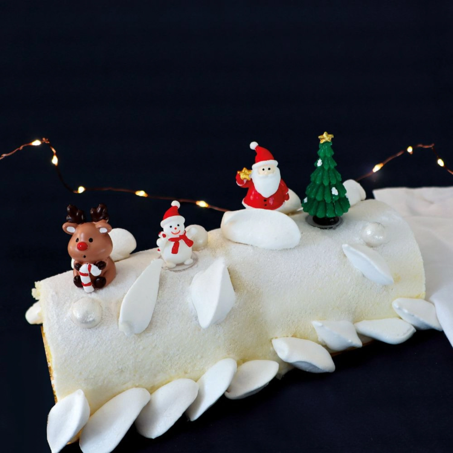 Set de 4 décors de gâteaux noël personnages