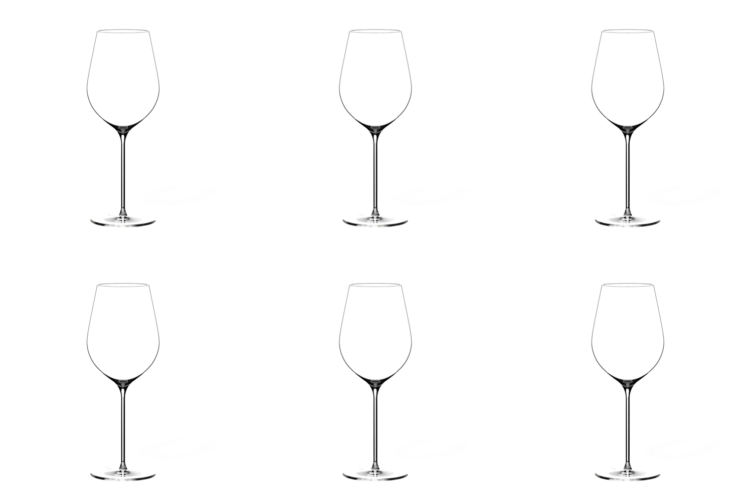 Lot de 6 verres à vin G. Basset Hommage