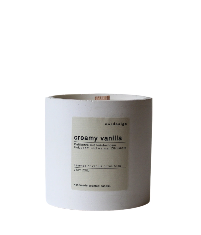 Duftkerze mit Holzdocht Creamy Vanilla