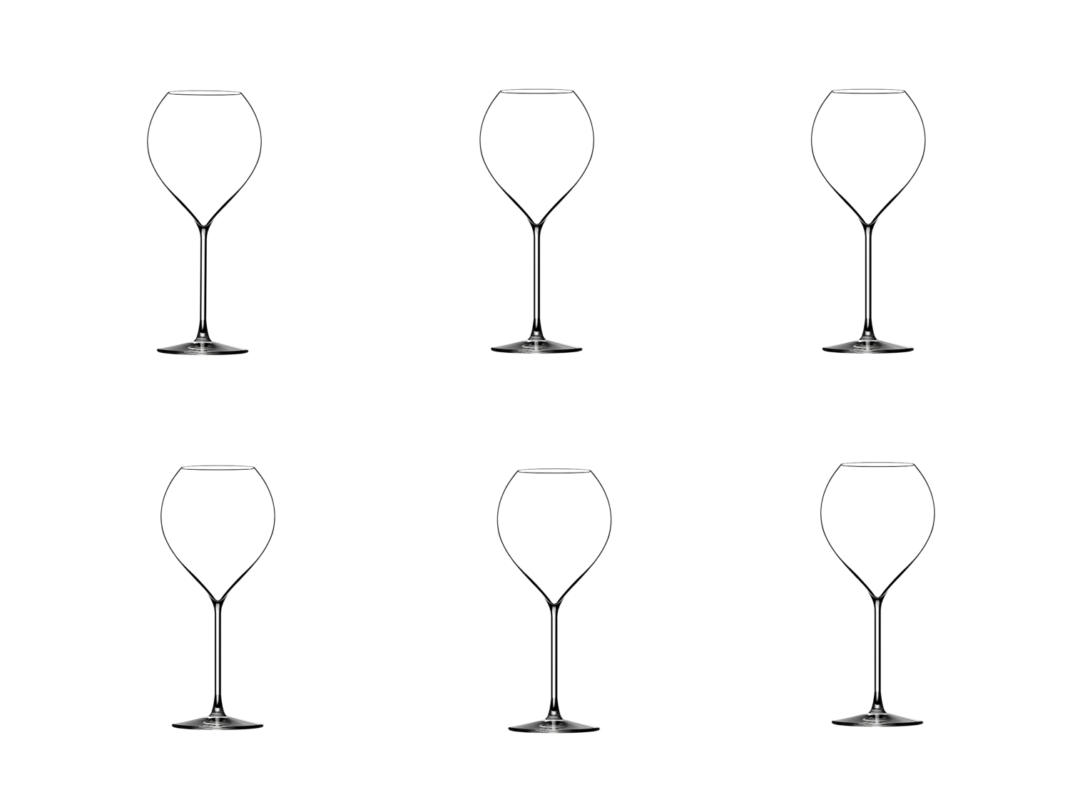 Lot de 6 verres à vin P. Jamesse Synergie