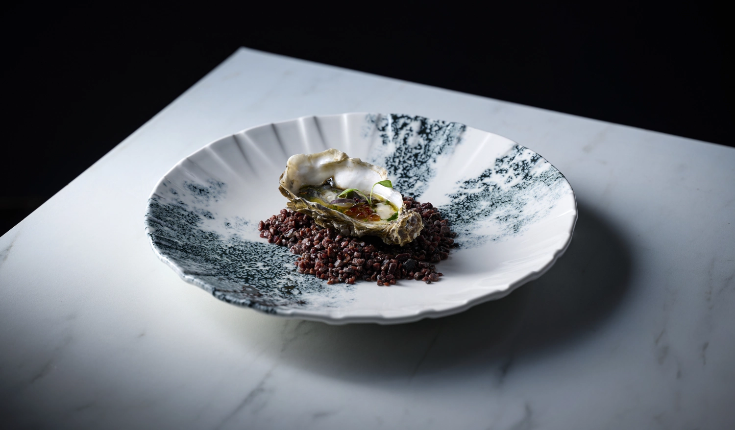 Alchemy Abstract Smoke Black Coupe Assiette plate