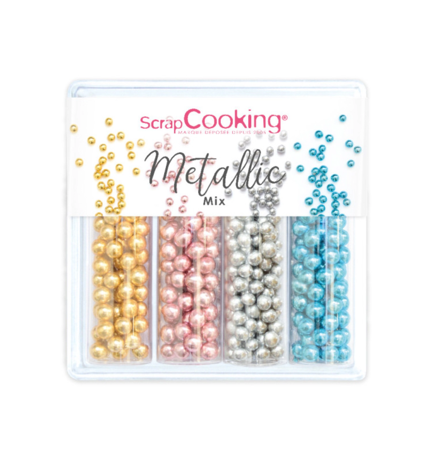 Set de 4 décors en sucre bubble mix 52g