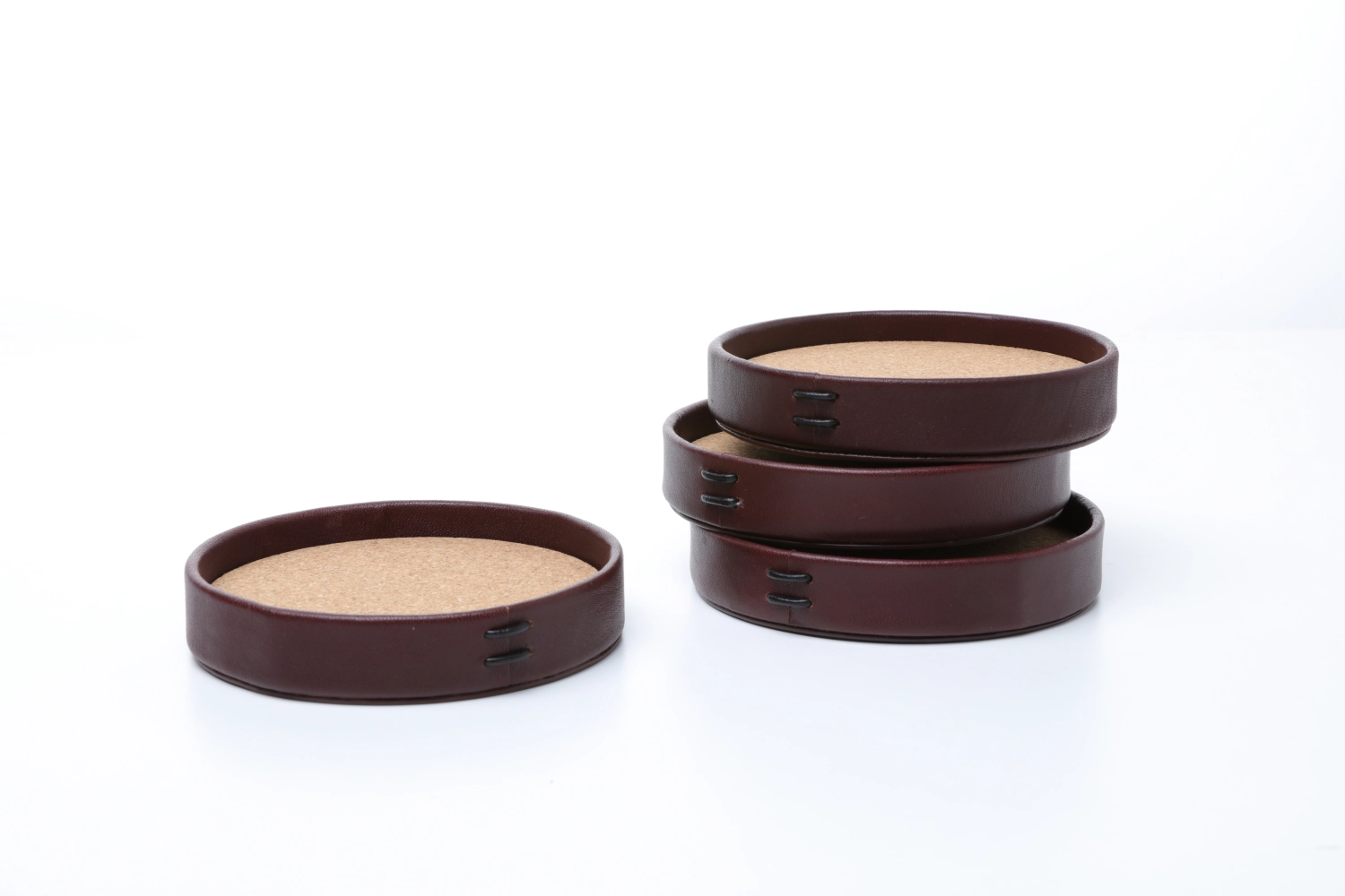 4er Set Untersetzer aus Leder