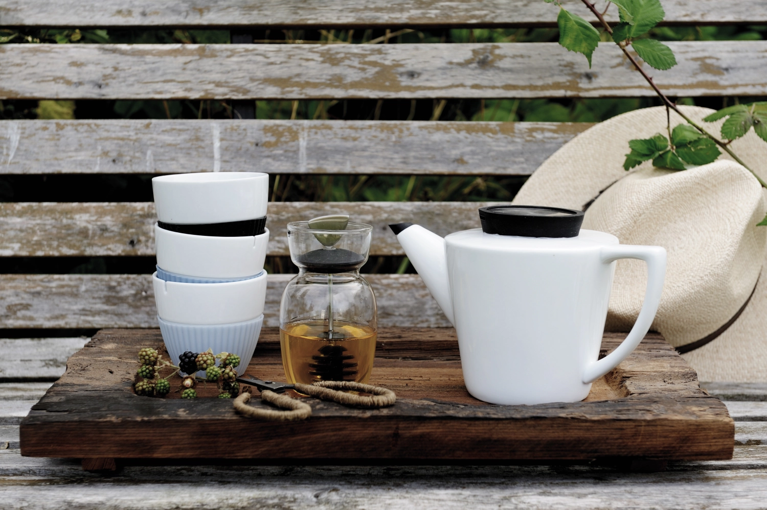 Set de 3 pots à thé Infusion porcelaine noire